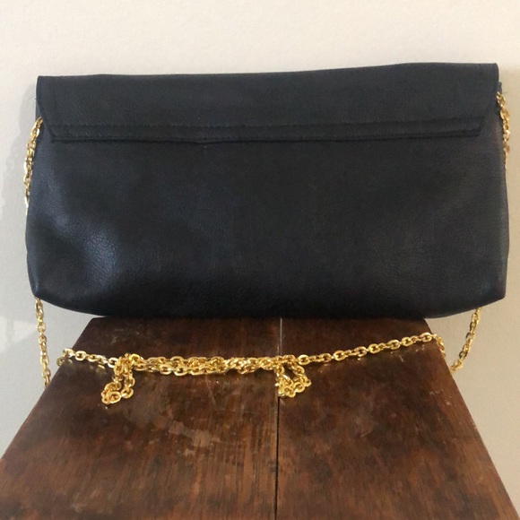 Vintage Urban Expressions Purse.  Crossbody/Clutch. Black & Gold.  Some wear - Picture 2 of 4